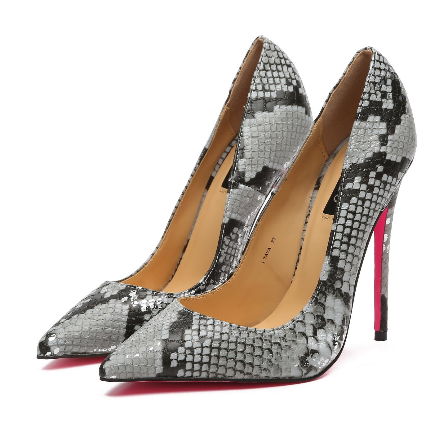 TAYA BLACK SILVER METALLIC SNAKE