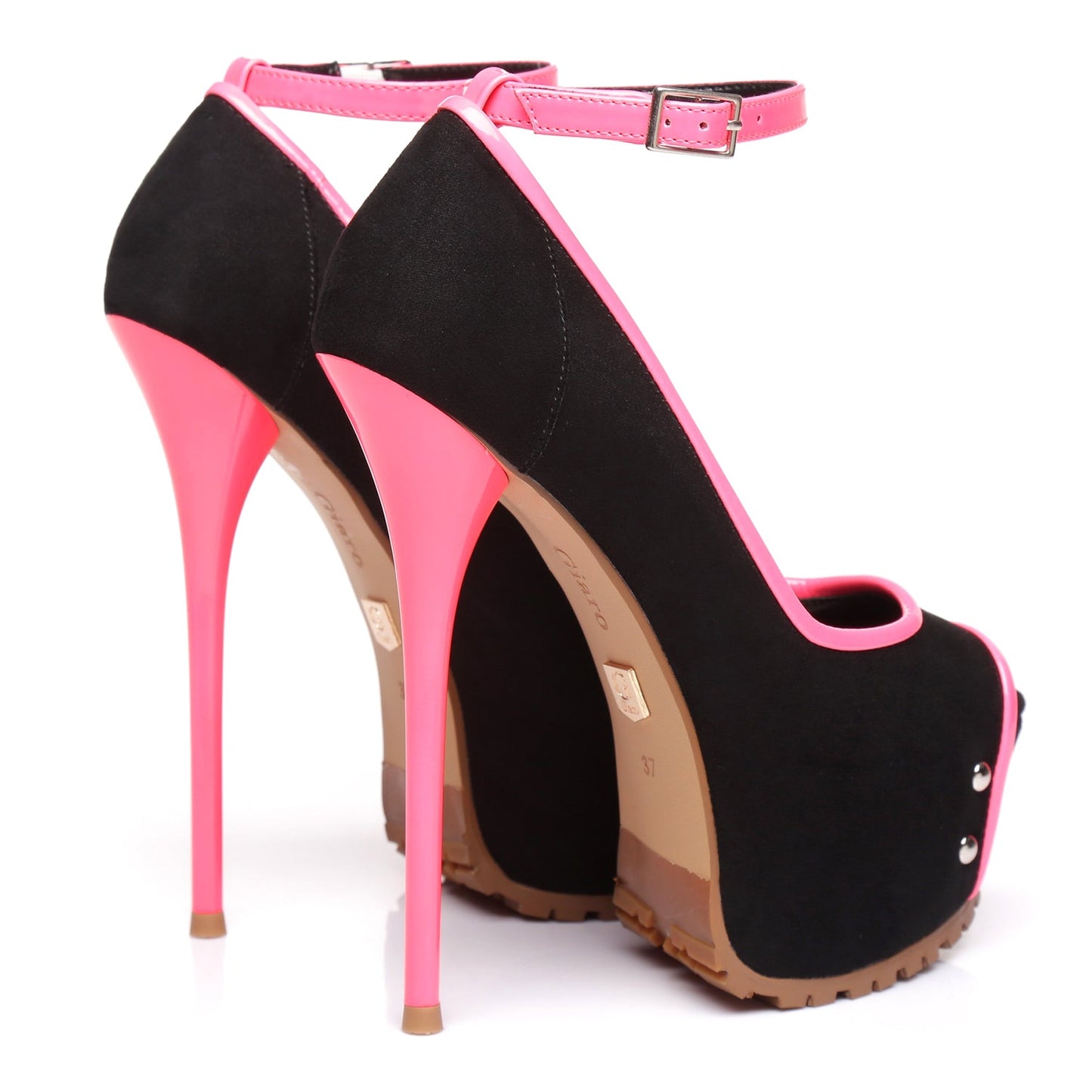 MADISON BLACK VELOUR / PINK SHINY