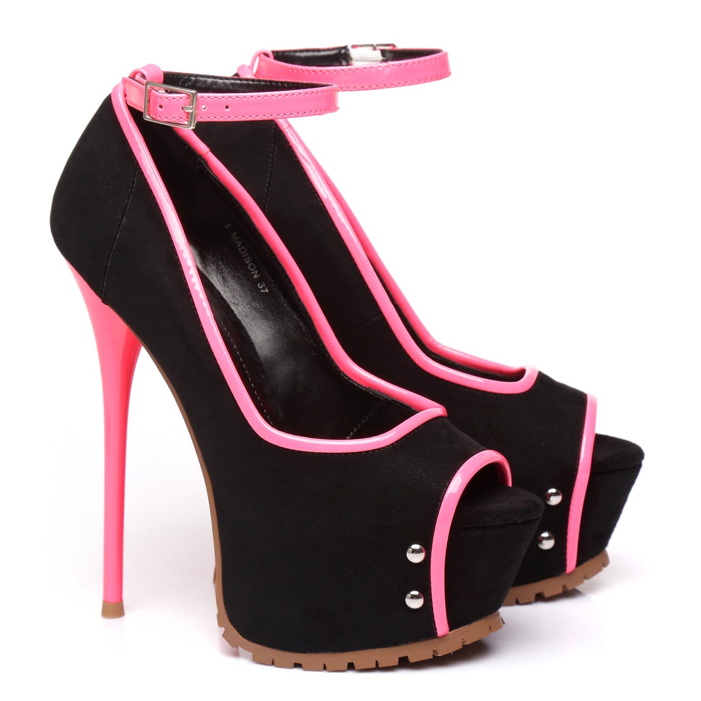 MADISON BLACK VELOUR / PINK SHINY