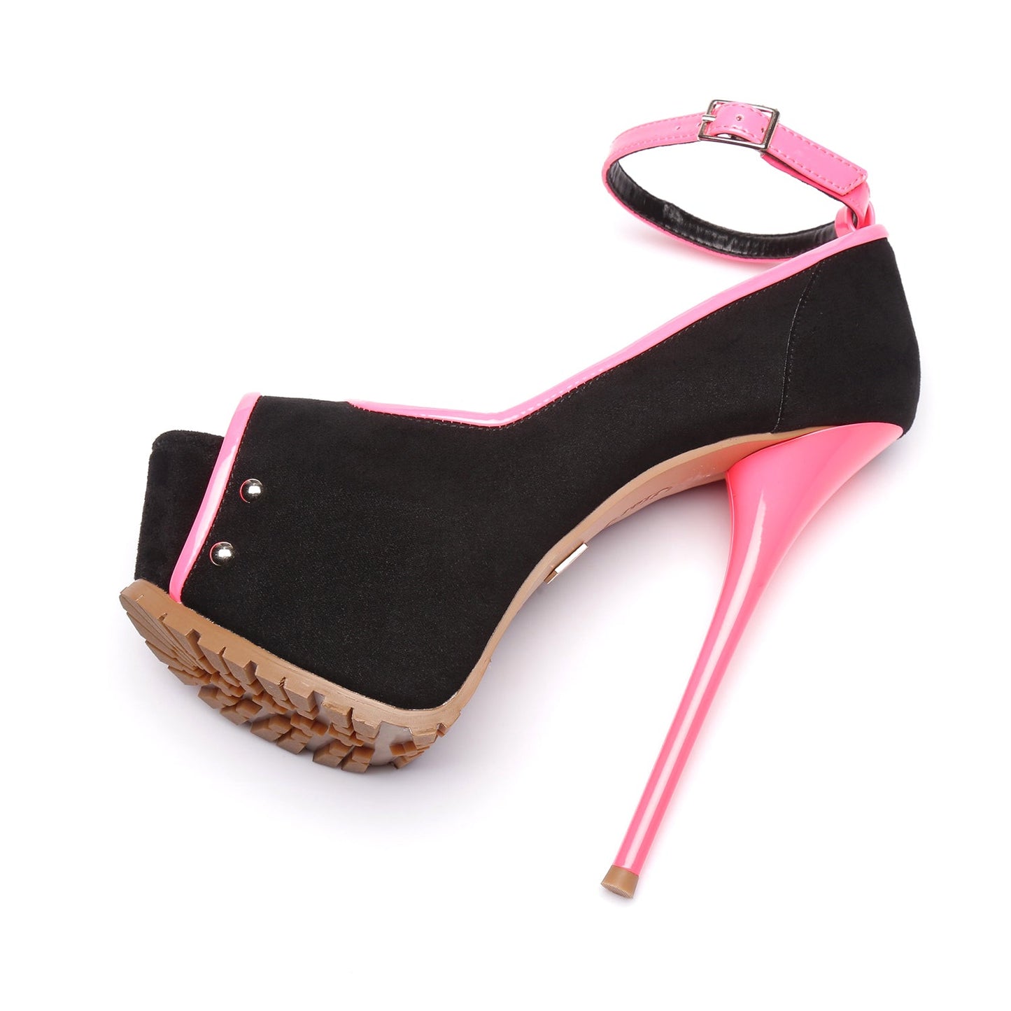 MADISON BLACK VELOUR / PINK SHINY