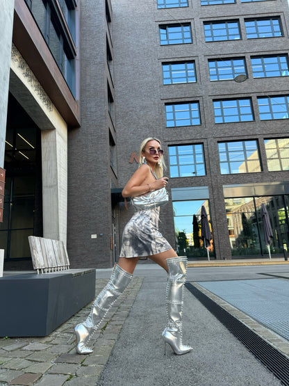 BELLA - SILVER METALLIC LEATHER