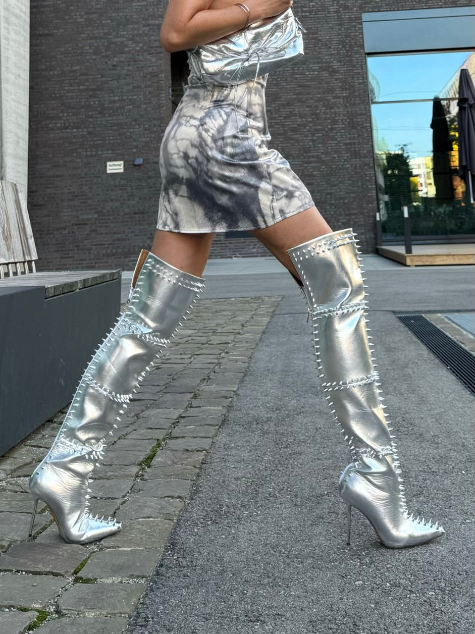 BELLA - SILVER METALLIC LEATHER