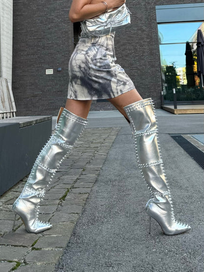 BELLA - SILVER METALLIC LEATHER