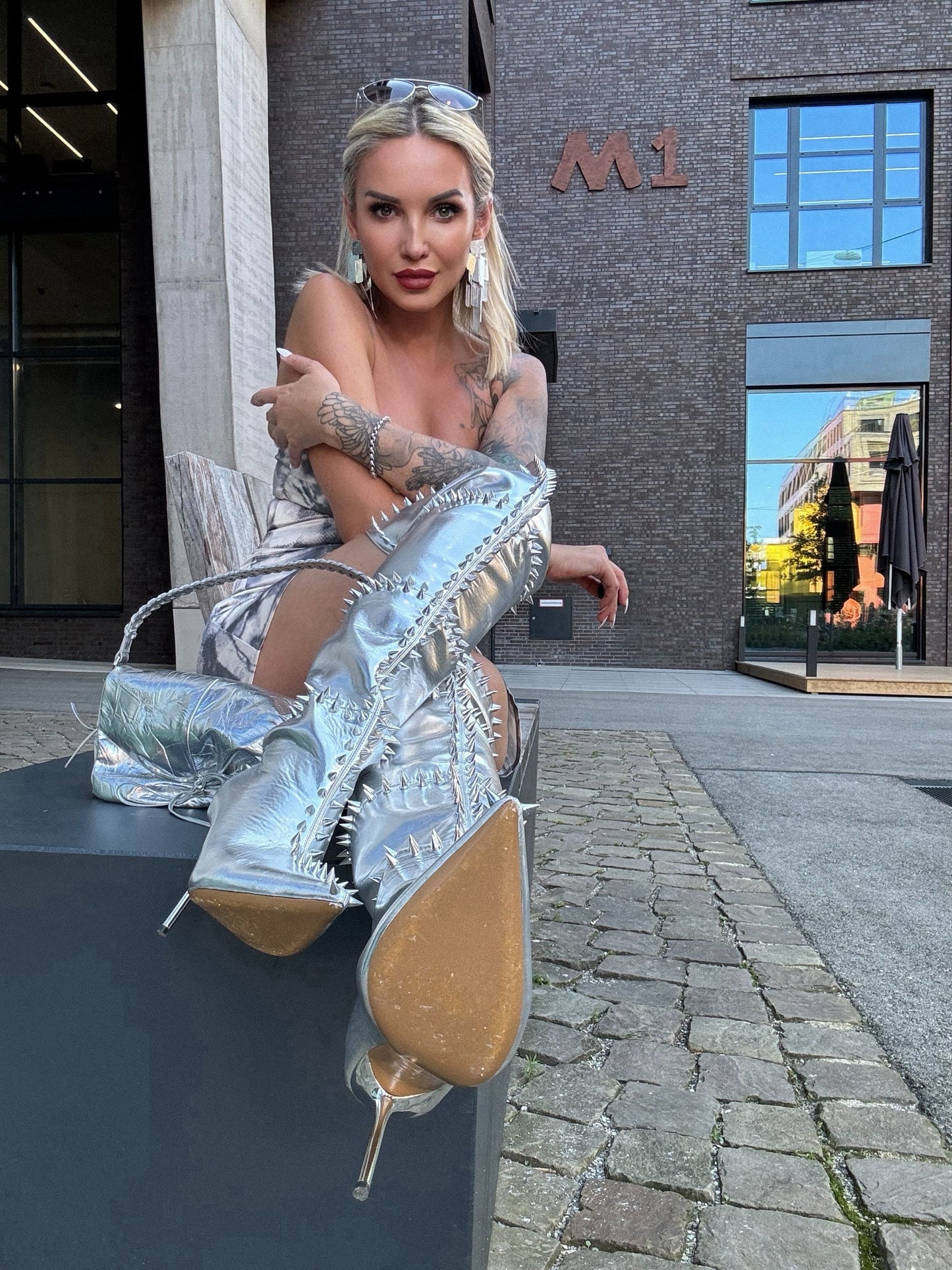 BELLA - SILVER METALLIC LEATHER