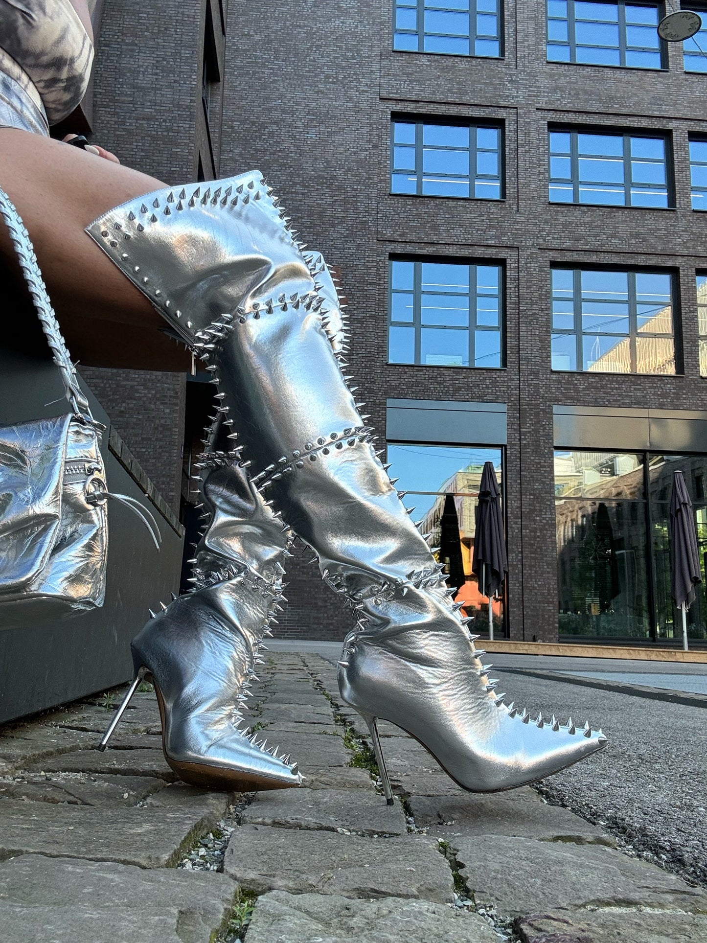 BELLA - SILVER METALLIC LEATHER